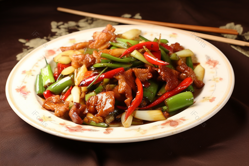 中式美食爆炒猪头肉特写摄影实拍,高清,摄影图,摄影图片,图片大全,摄影图免费下载